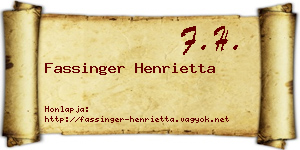 Fassinger Henrietta névjegykártya